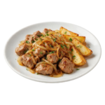 Свински хапки с лук