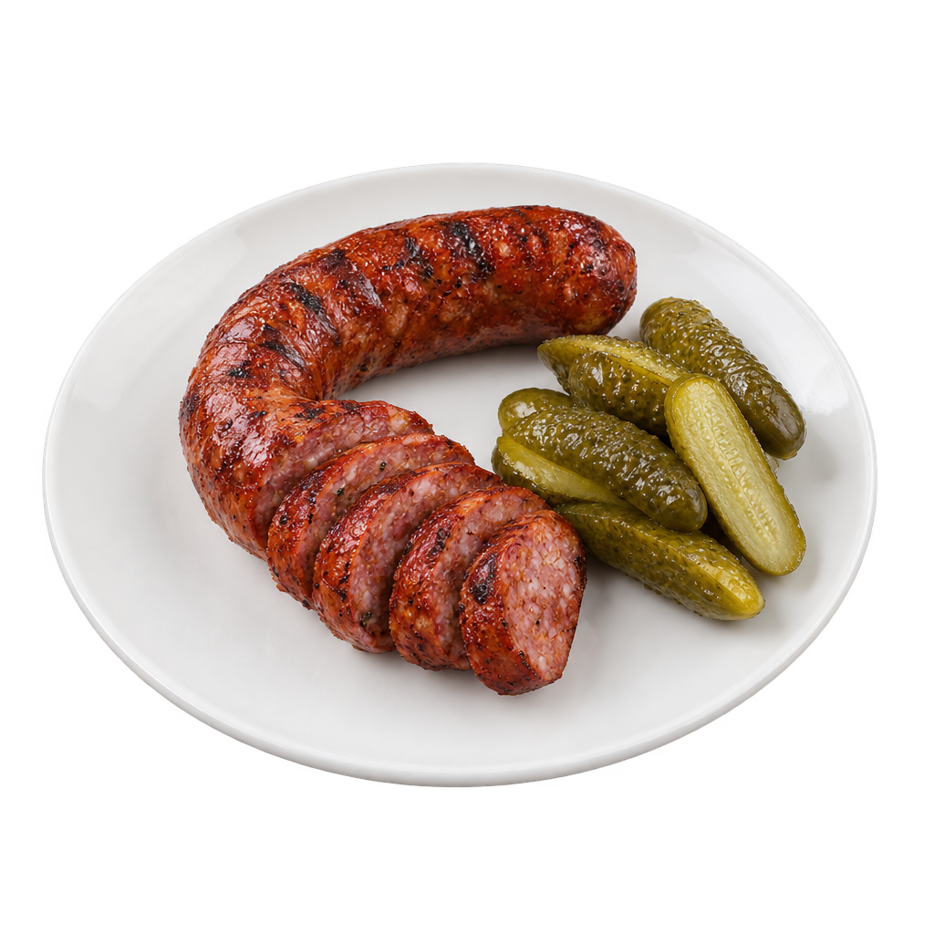 Луканкова наденица на скара с гарнитура кисели краставички – Zara Appeti Луканкова наденица на скара с гарнитура кисели краставички – Zara Appeti